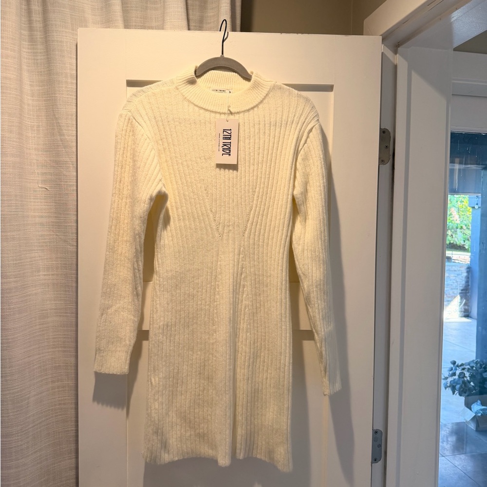 12th Tribe Cream Backless Dress
